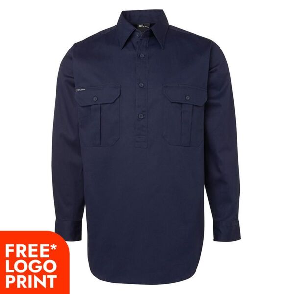 Long Sleeve 190G Close Front Work Shirt Thumbnail