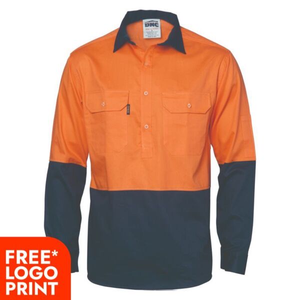 2 Tone Cool Breeze Close Front Cotton Shirt Thumbnail